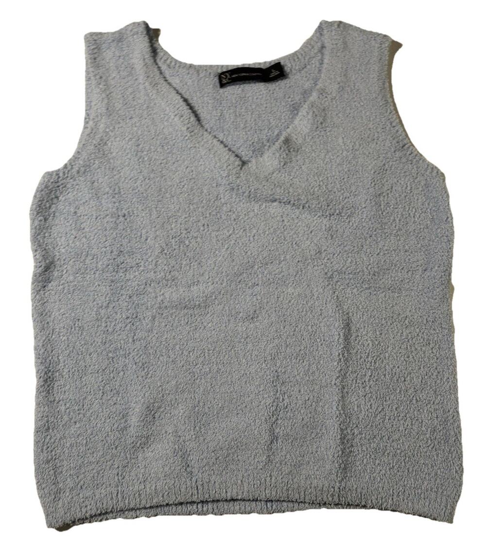 New York & Co Women’s Sz Large Fuzzy Tank Ultra Cozy Collection Blue